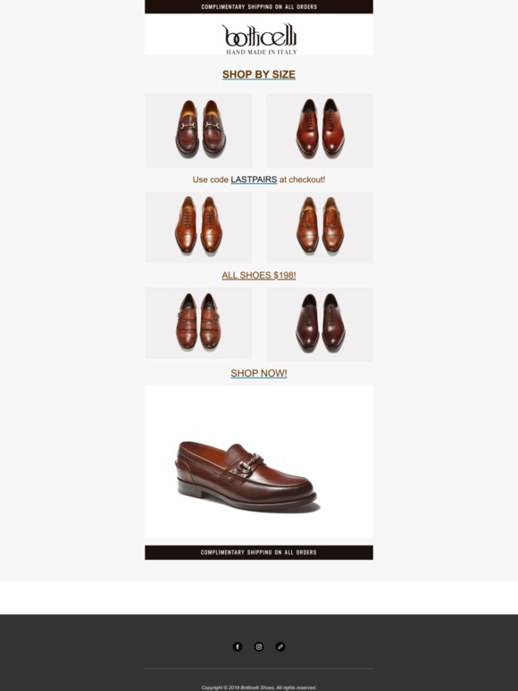 ALL SHOES $198! LAST PAIRS CLEARANCE!