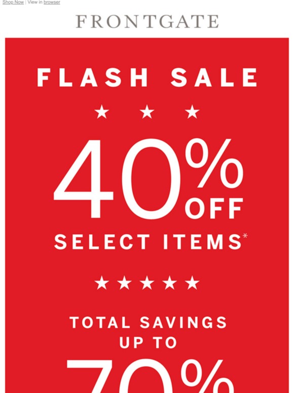 Frontgate 4th of July Flash Sale 40 off select items Milled