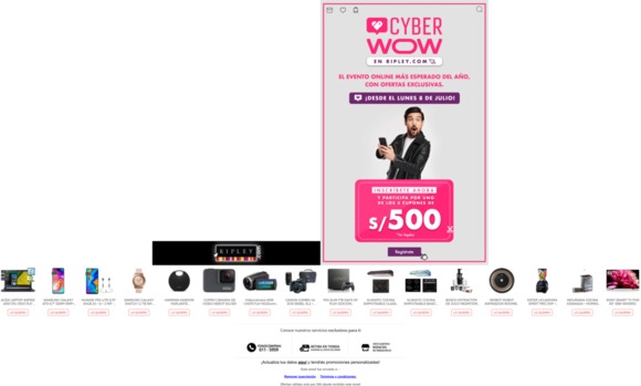 💸¡Cupón de S/500 para el Cyber WOW! Participa del sorteo en Ripley.com