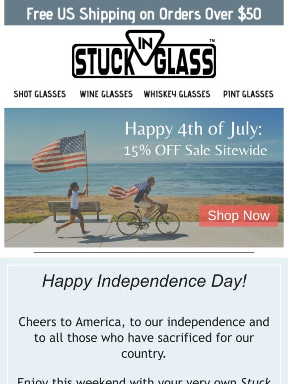 Happy Fourth! 15% off Sale Ends Tonight!