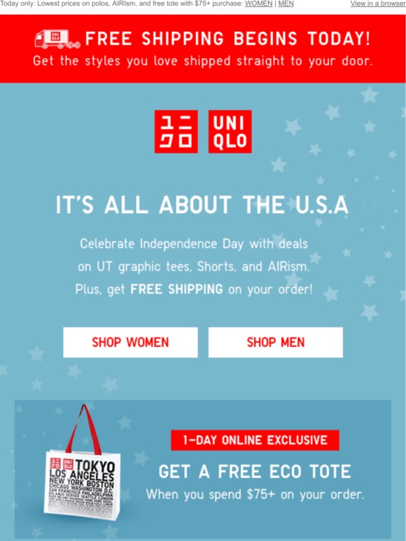 UNIQLO FREE SHIPPING + daily deals start NOW! Milled