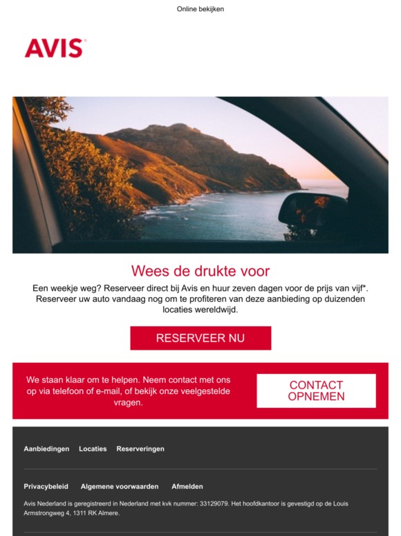 Vertrek voor een hele week