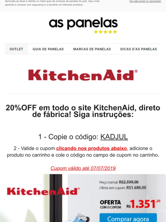 ⭐ Cupom KITCHENAID - 20% em tudo