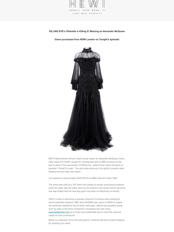 killing eve black and white dress