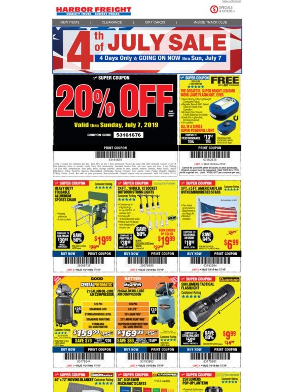Harbor Freight Tools ★ Ending Soon • 4th of July Sale • 2 Days Left