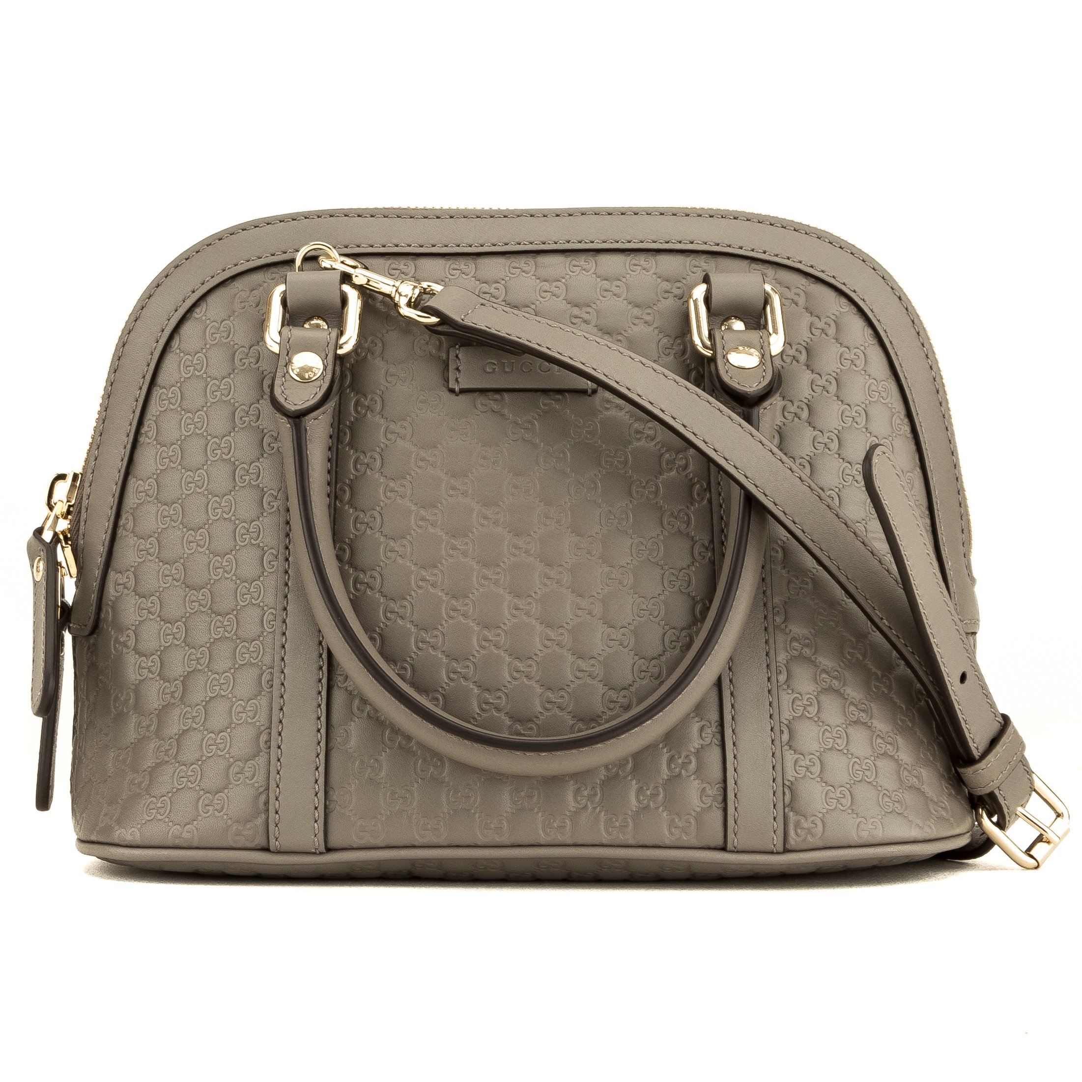 gucci micro gg grey leather convertible dome crossbody