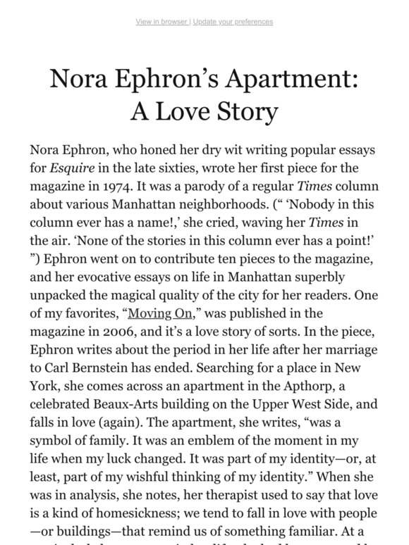 nora ephron essays new yorker