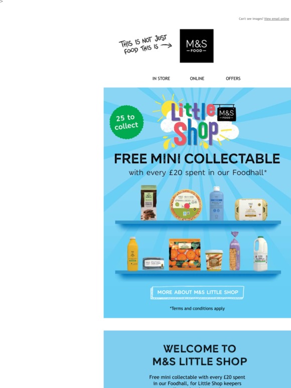Marks and Spencer Get a free mini Little Shop collectable Milled