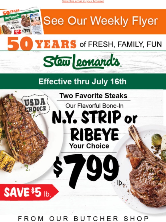 Stew Leonard's Gift Baskets Your Weekly Specials Save Big On Steak