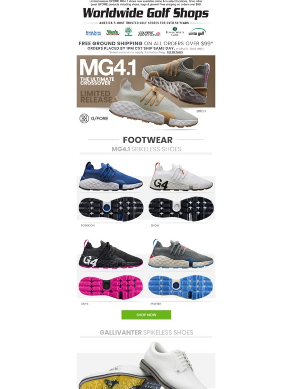 Edwin Watts Golf NOW AVAILABLE!! Limited Release GFORE MG4.1 Shoes