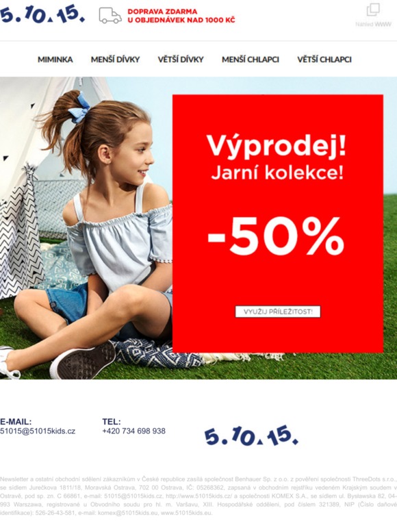 Výprodej! -50%! Využij příležitost!