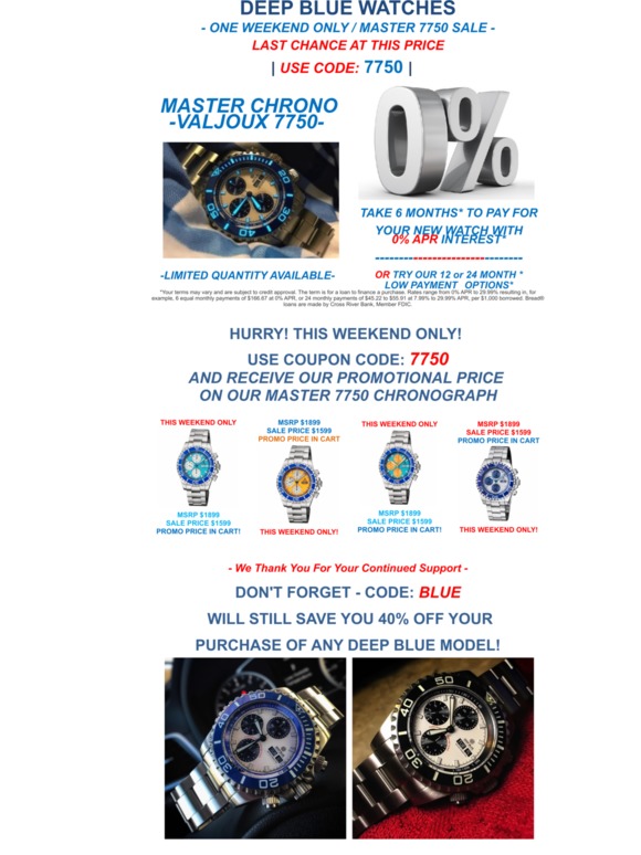 Deep blue watch coupon new arrivals