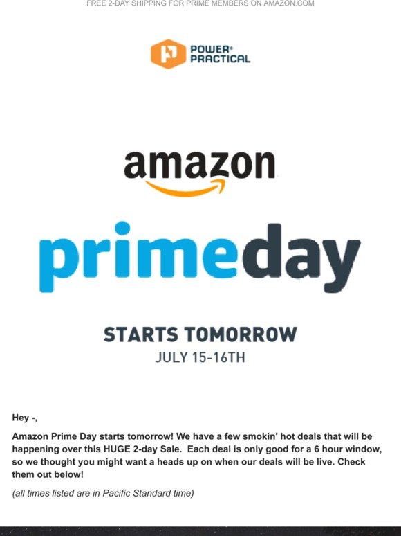 Our Prime Day Deal Schedule is Here!