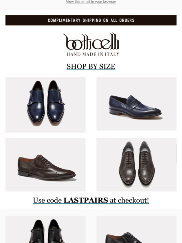 SUPER SALE! ALL MENS SHOES $198! SHOP BY SIZE!