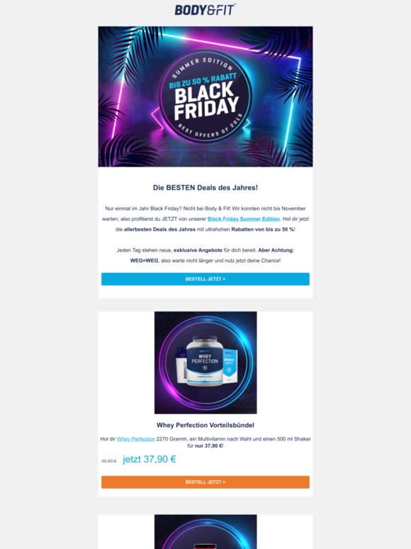Black Friday Summer Edition: bis zu 50 % Rabatt!