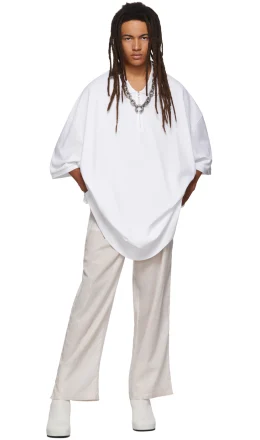 random identities white high rise pants