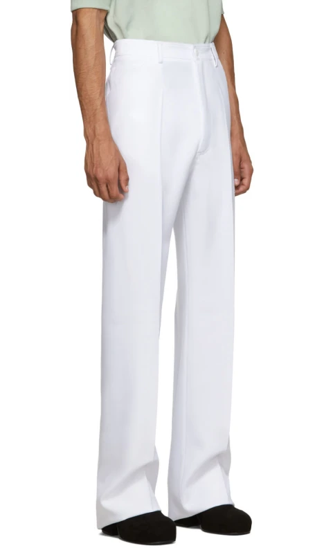 random identities white high rise pants