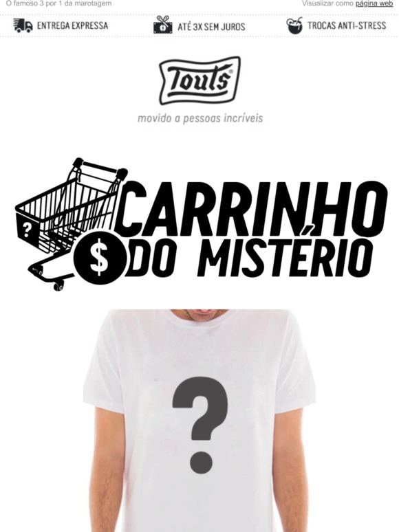 Garanta 66% de desconto com o Carrinho do Mistério! 😱