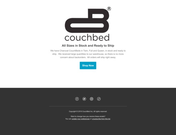Charcoal CouchBeds Back in Stock