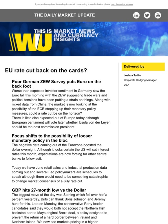 EU rate cut back on the cards?