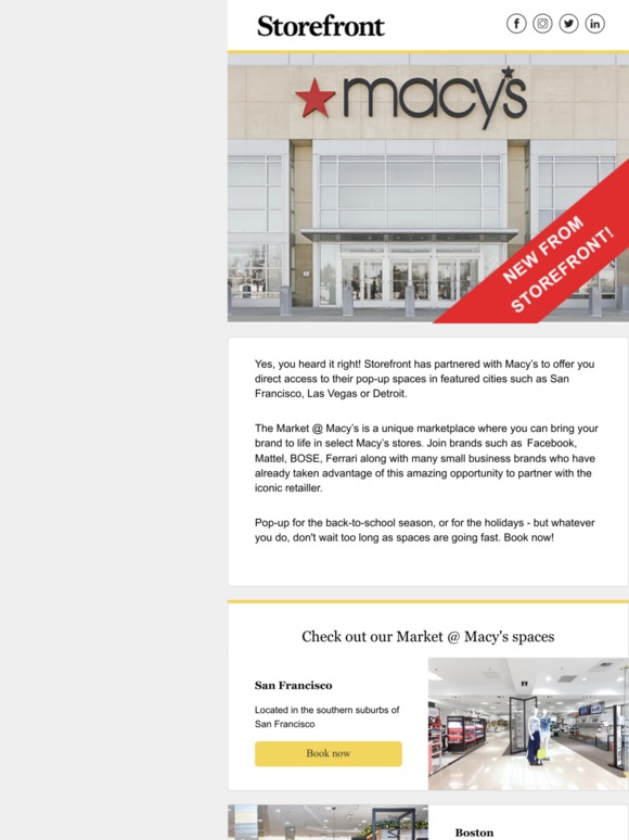 New from Storefront! Pop-up at Macy's!