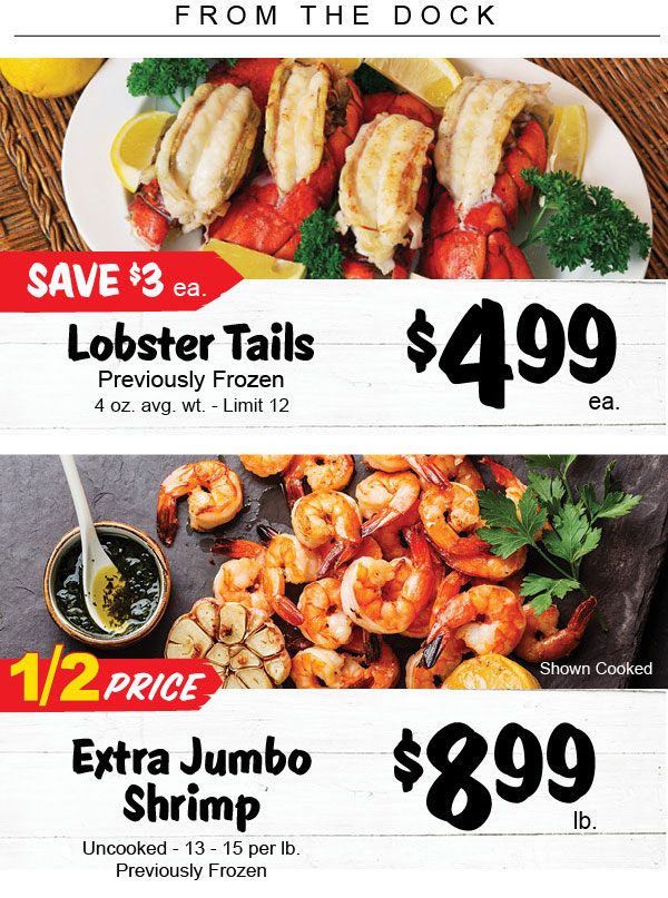 Stew Leonard's Gift Baskets: Your Weekly Specials: Lobster Tails, Filet