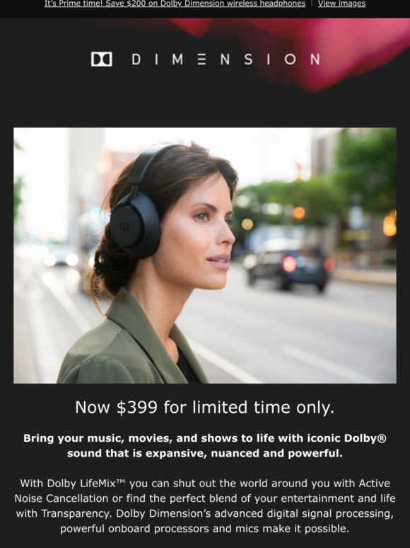 Dolby dimension wireless headphones hot sale