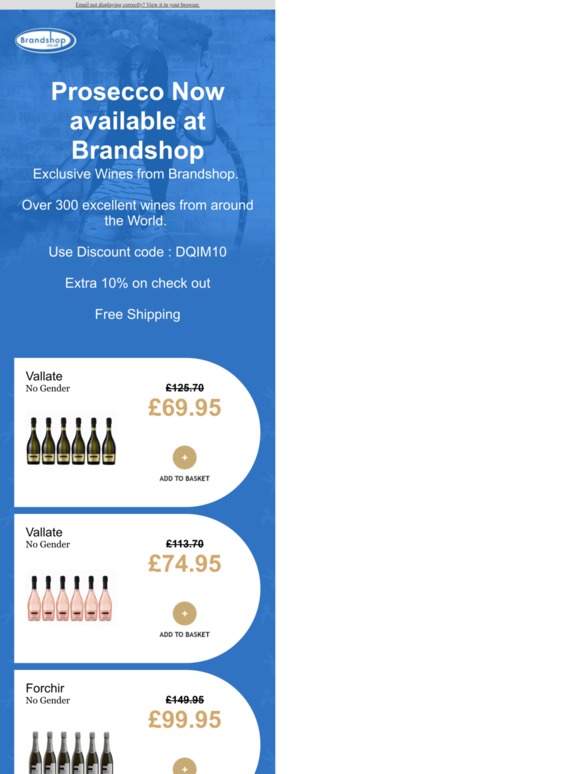 Prosecco Now available at brandshop