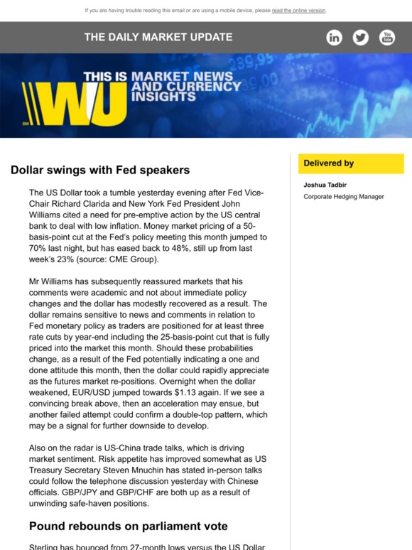 Dollar swings with Fed speakers