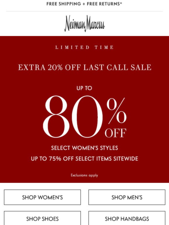 Neiman Marcus Up to 80 off Last Call Sale Milled
