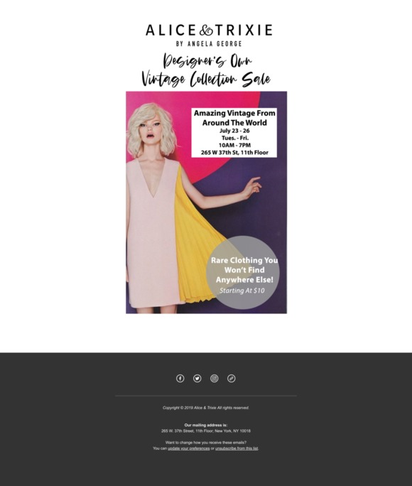 Designer's Own Vintage Collection Sale
