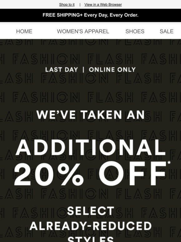 Saks Fifth Avenue: Did you miss it? Additional 20% off sale styles ends