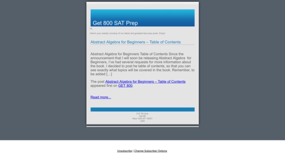 Abstract Algebra for Beginners – Table of Contents