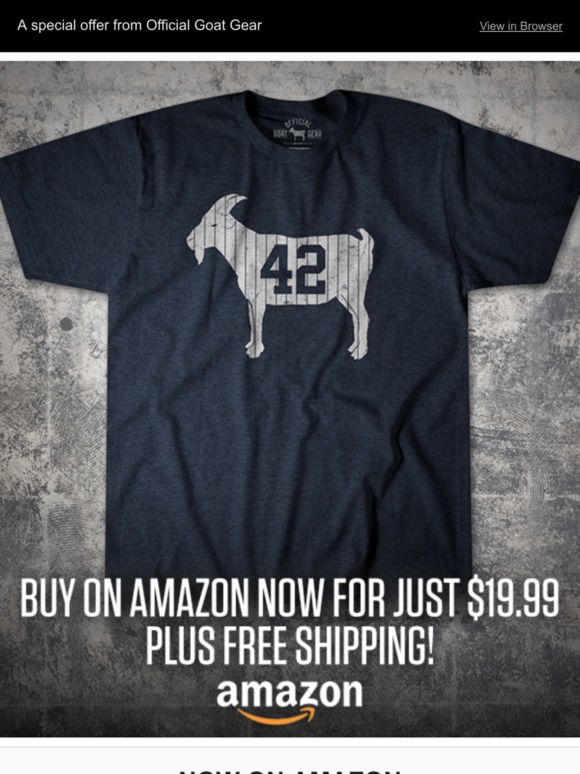GOAT 42 T-Shirt Now on Amazon - Special Price and Free Shipping