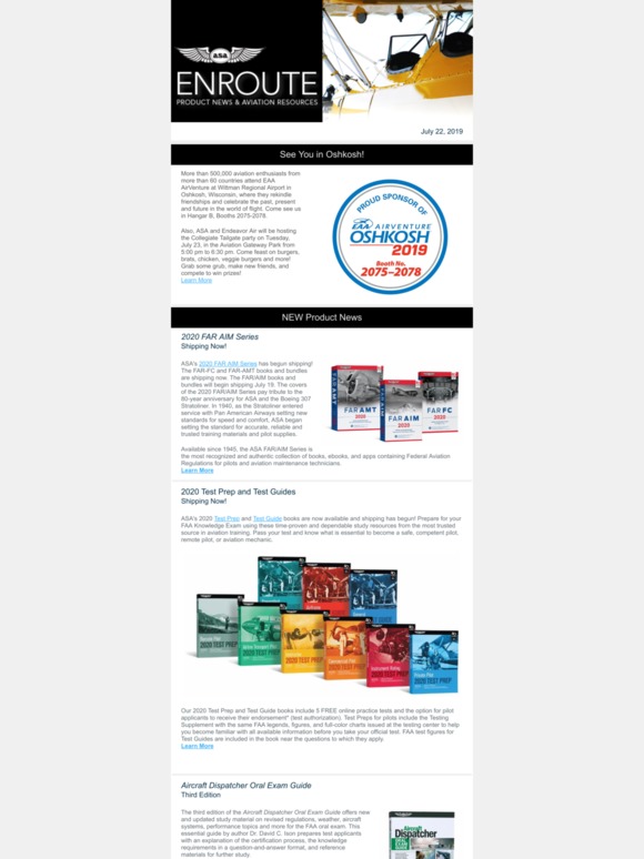 ENROUTE eNewsletter - July 22, 2019