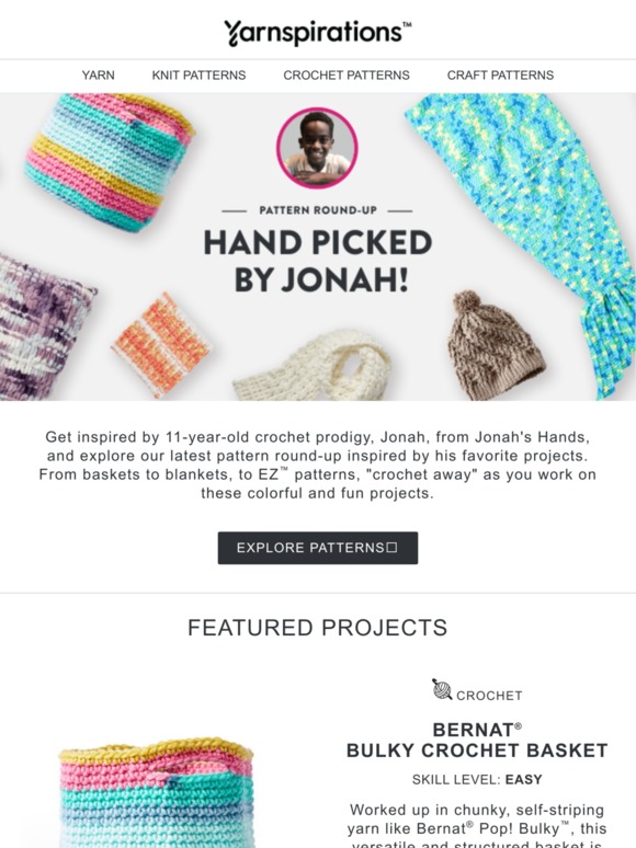 Yarnspirations 13 of Jonah's favorite craft and crochet patterns Milled