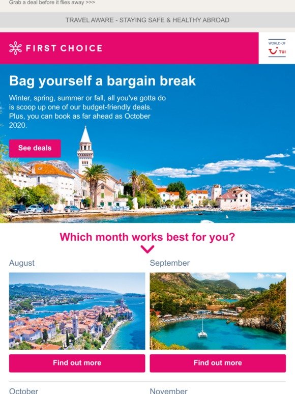 Snap up your next holiday, for less...