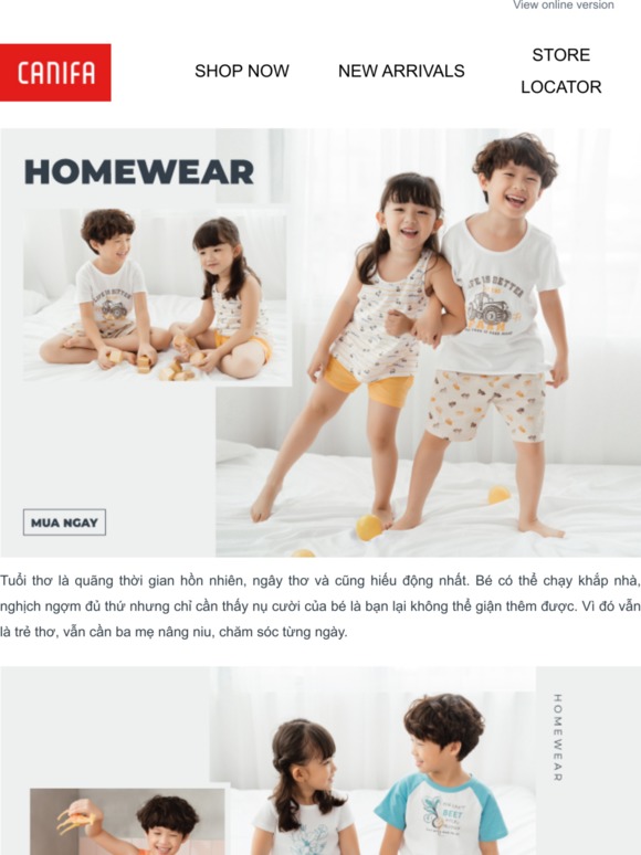 Đồ mặc nhà thoải mái và mềm mại cho bé. Giá đặc biệt chỉ từ 99.000đ