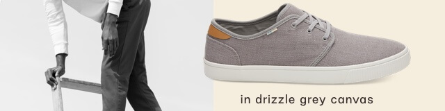 drizzle grey heritage canvas men's carlo sneakers topanga collection