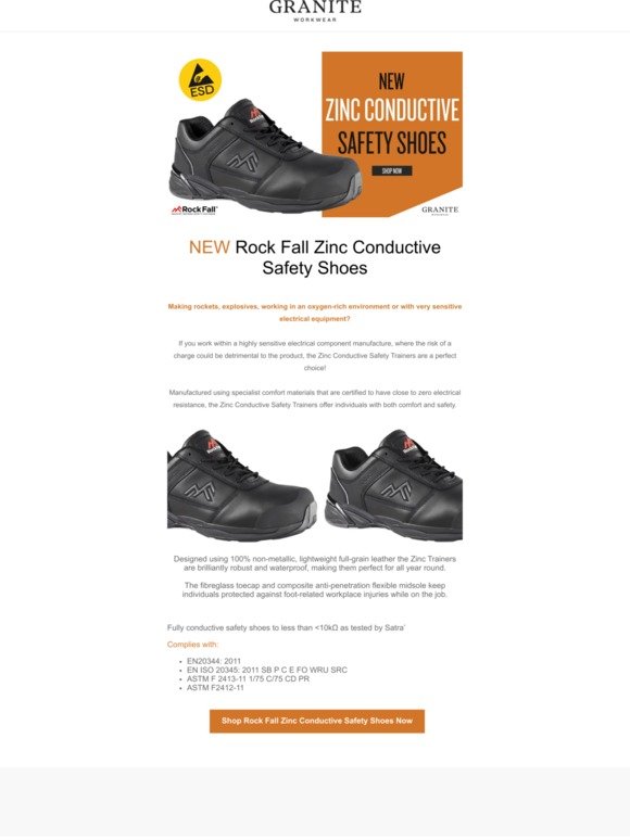 💥 Just Landed: Rock Fall Zinc Conductive Safety Trainers 💥