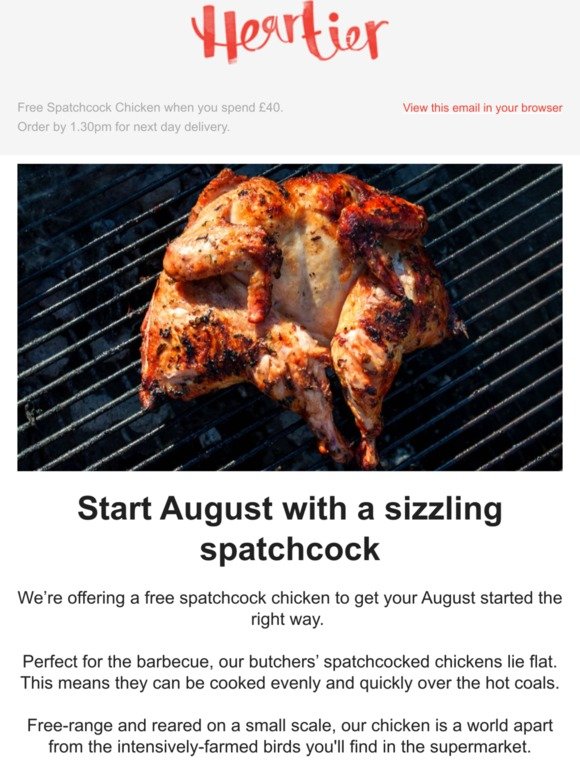 Free spatchcock to celebrate the start of August