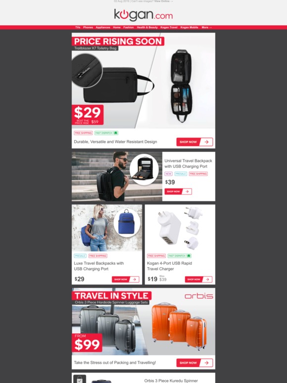 Our Top Travel Bags from 29 + Free Shipping! Milled