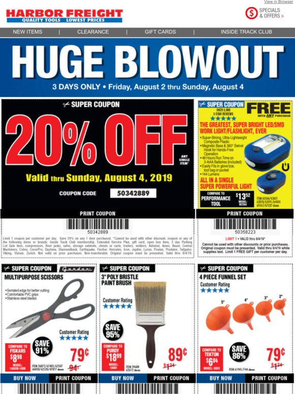 Harbor Freight Tools HUGE BLOWOUT SALE • 3 Days Only • Starts Now Milled