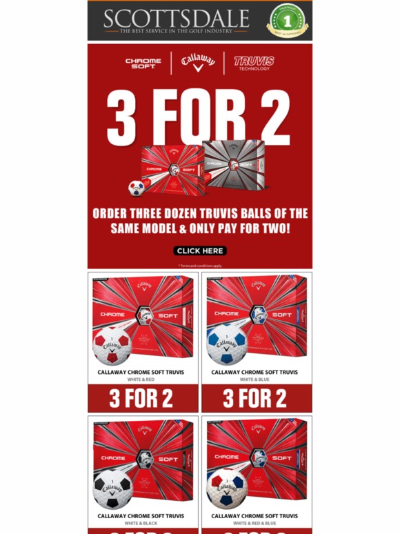 callaway chrome soft truvis 3 for 2