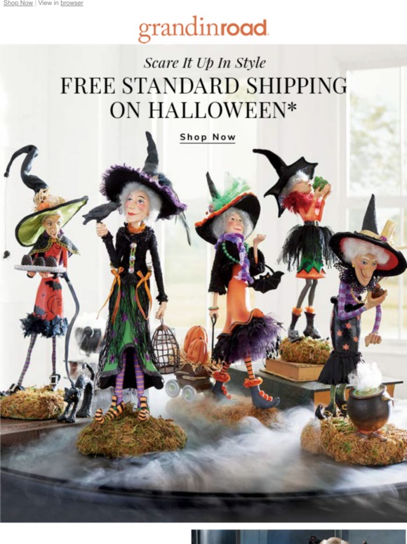 Grandin Road: FREE Shipping on Halloween–this year, charm them | Milled