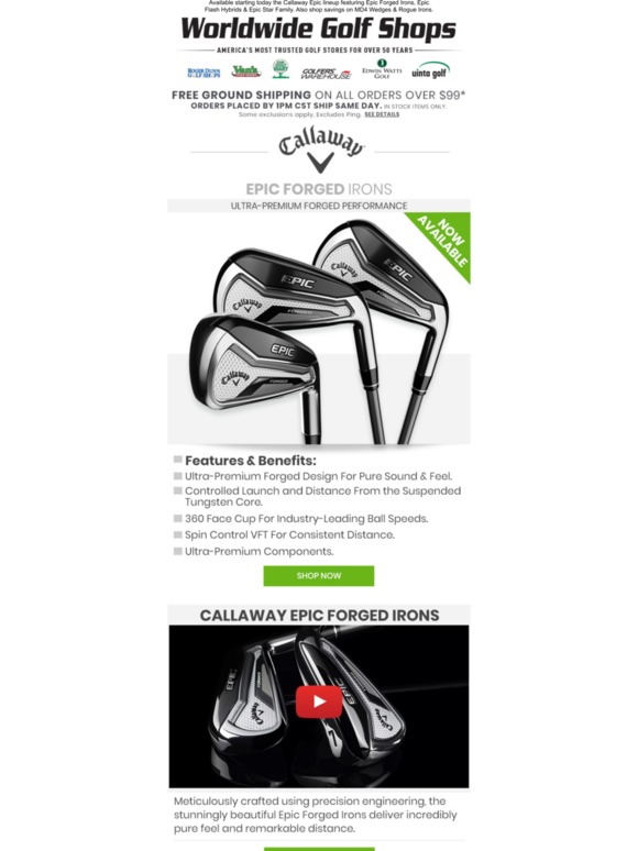 Edwin Watts Golf NOW AVAILABLE Callaway Epic Irons Flash