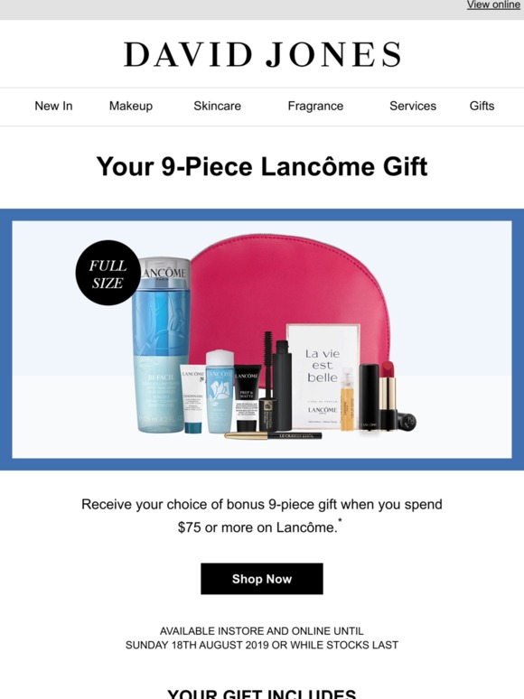 David Jones Your 9piece Lancôme gift has arrived! Milled