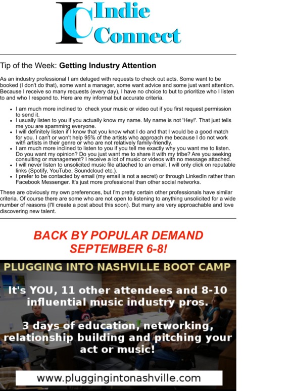 Getting Industry Attention + The Return of Plugging Into Nashville