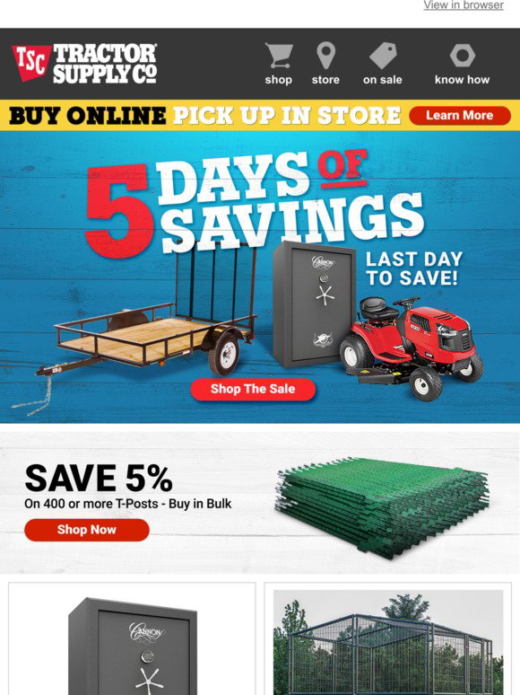 Tractor Supply Company: Last Day to Save! Shop the End of Our 5 Days of ...