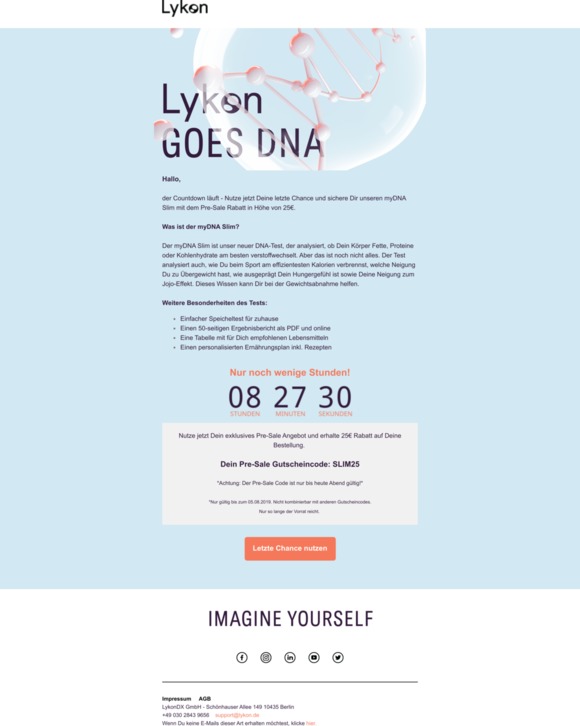 myDNA Slim - Noch 8 Stunden bis das Pre-Sale Angebot endet
